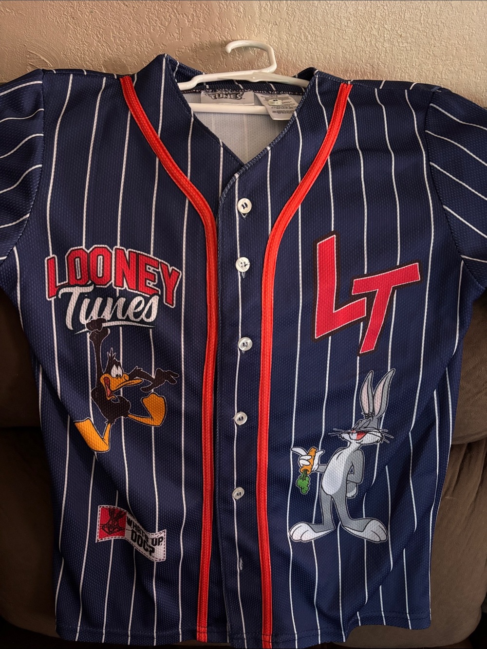 Warner Bros. Navy & Red Looney Tunes Button-Up Kids Shirt